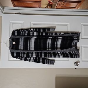 Black and gray cardigan